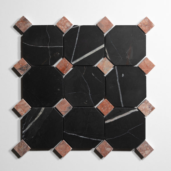 Nero St. Gabriel Accent Rojo Breccia Tile Sample