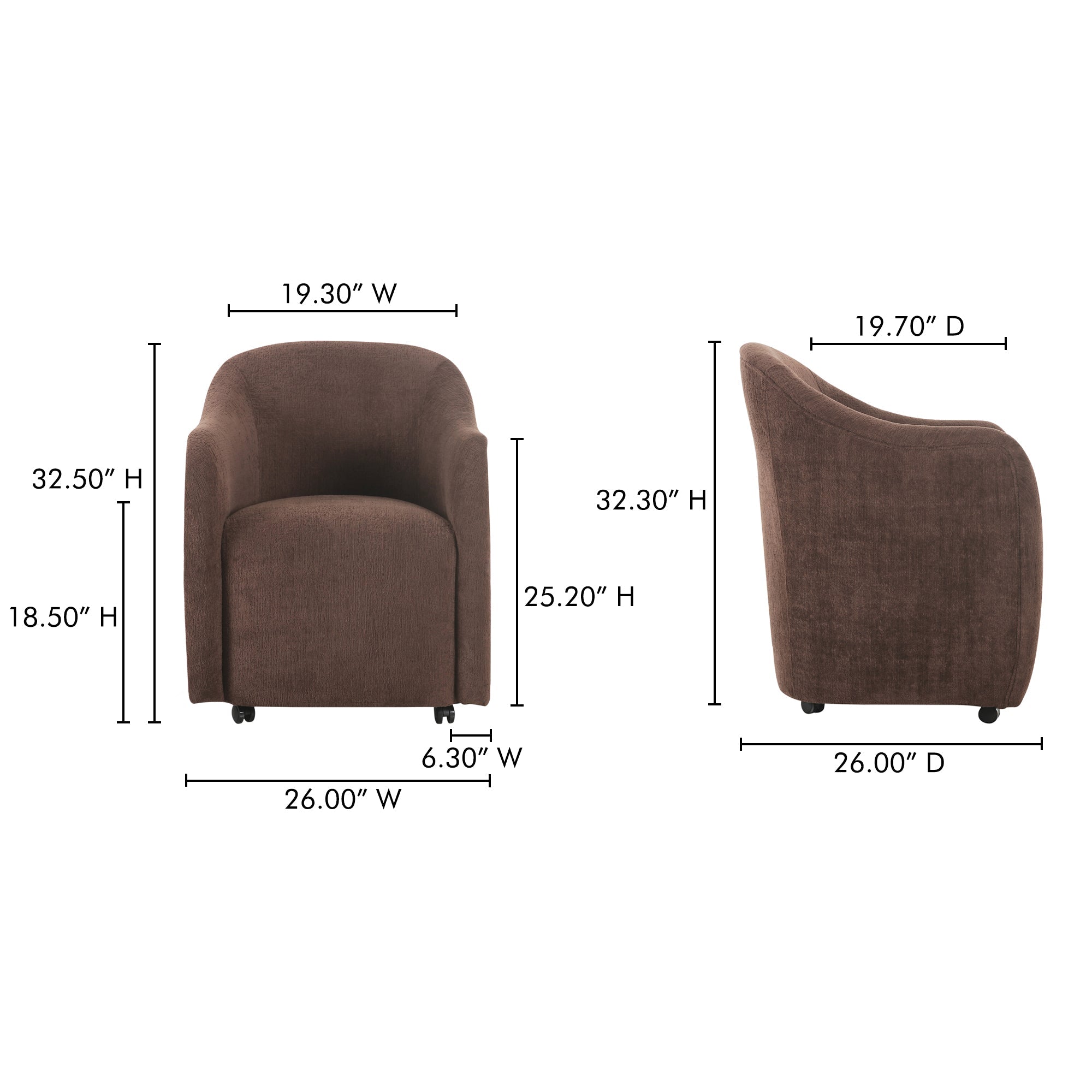 Drava Rolling Dining Chair Moes Home Collection Mhc Oa 1034 34 18