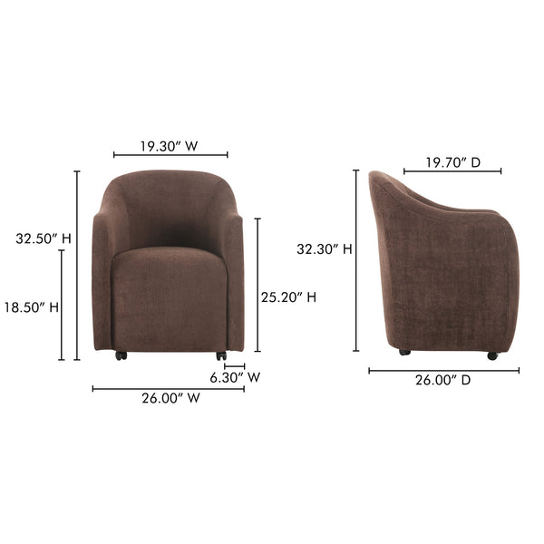 Drava Rolling Dining Chair Moes Home Collection Mhc Oa 1034 34 18