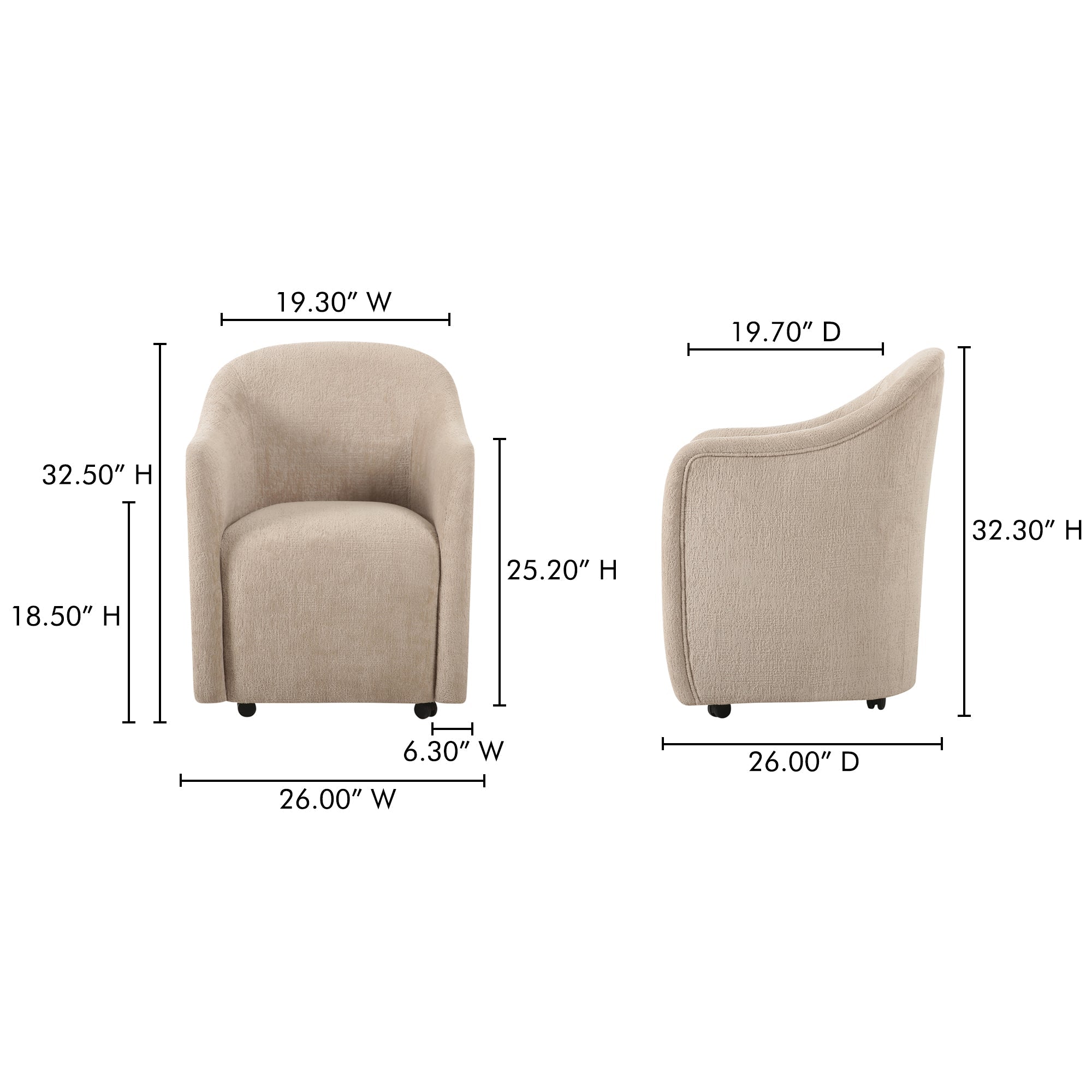 Drava Rolling Dining Chair Moes Home Collection Mhc Oa 1034 34 17