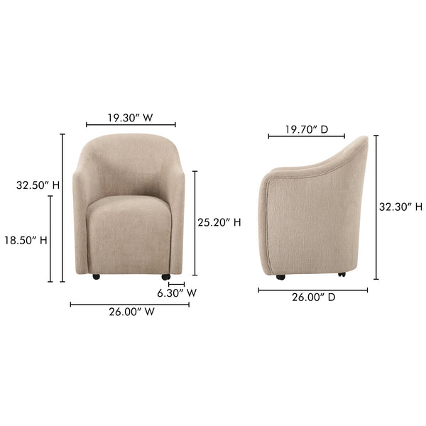 Drava Rolling Dining Chair Moes Home Collection Mhc Oa 1034 34 17