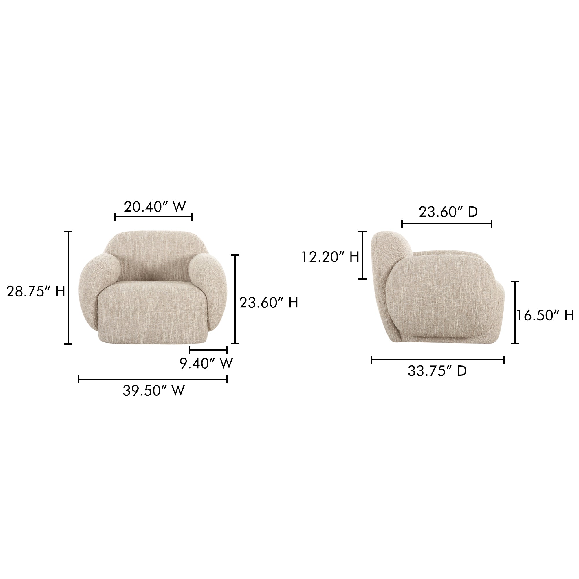 Hazel Lounge Chair Moes Home Collection Mhc Oa 1043 42 24