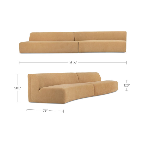 Naomi Wave 2 Piece Modular Sectional