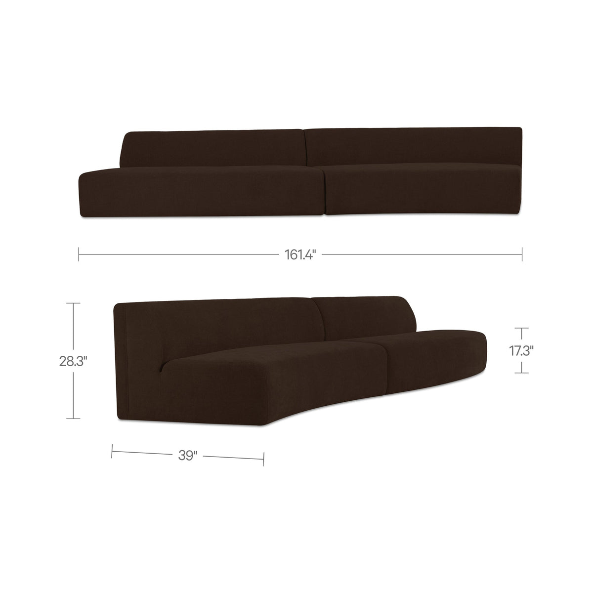 Naomi Wave 2 Piece Modular Sectional