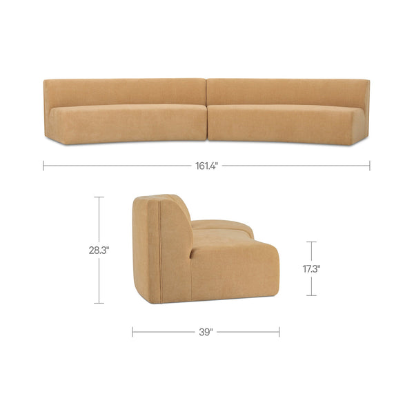 Naomi Concave 2 Piece Modular Sectional