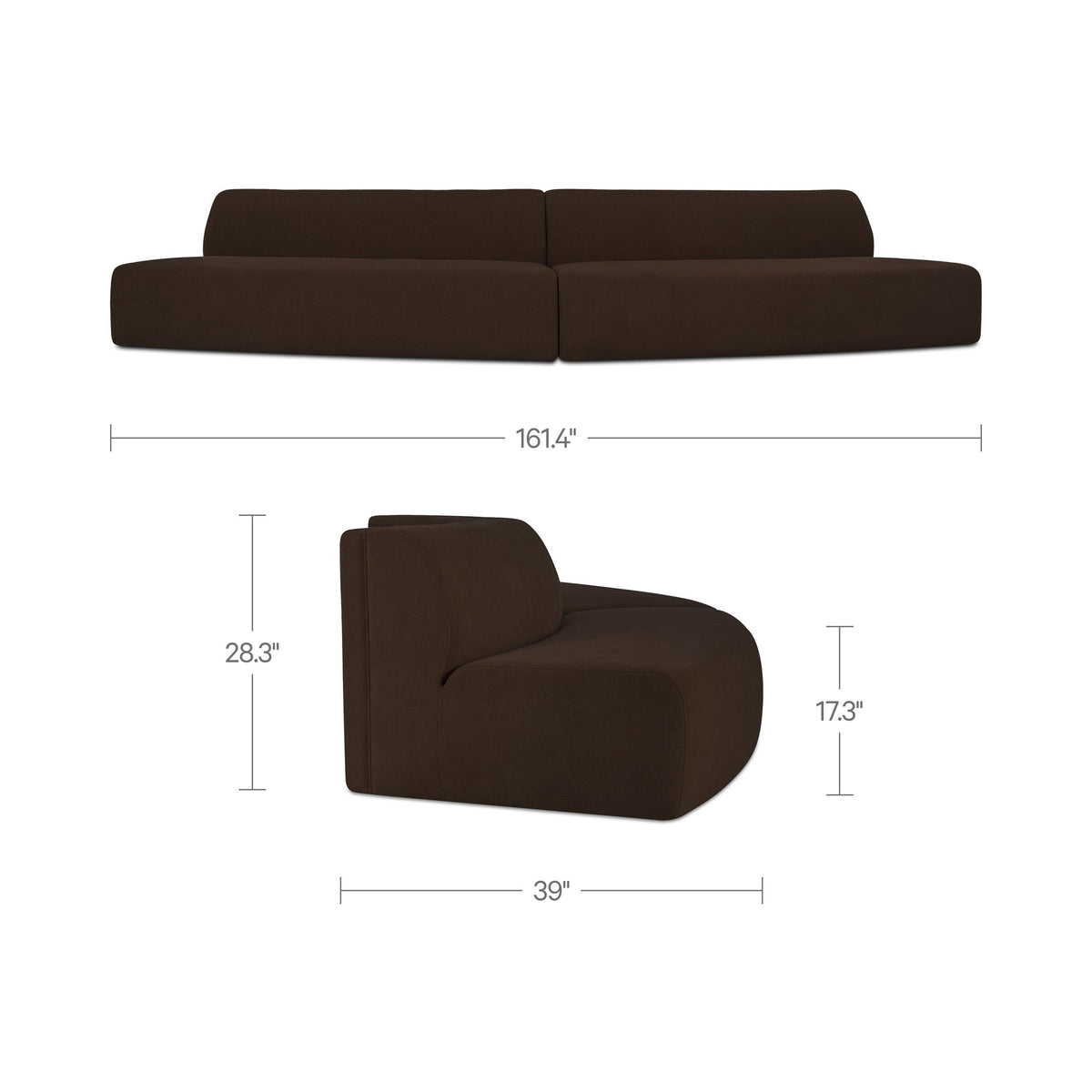 Naomi Convex 2 Piece Modular Sectional