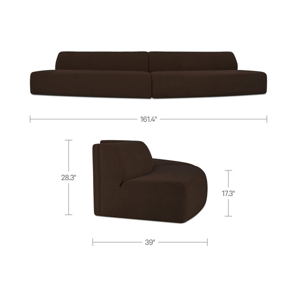 Naomi Convex 2 Piece Modular Sectional