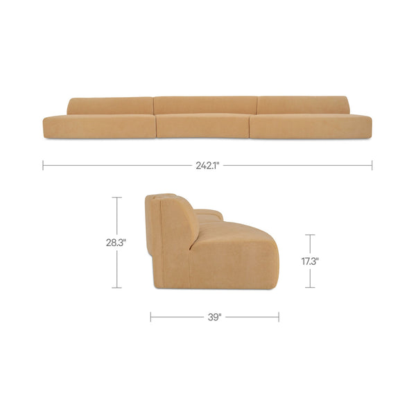 Naomi Wave 3 Piece Modular Sectional