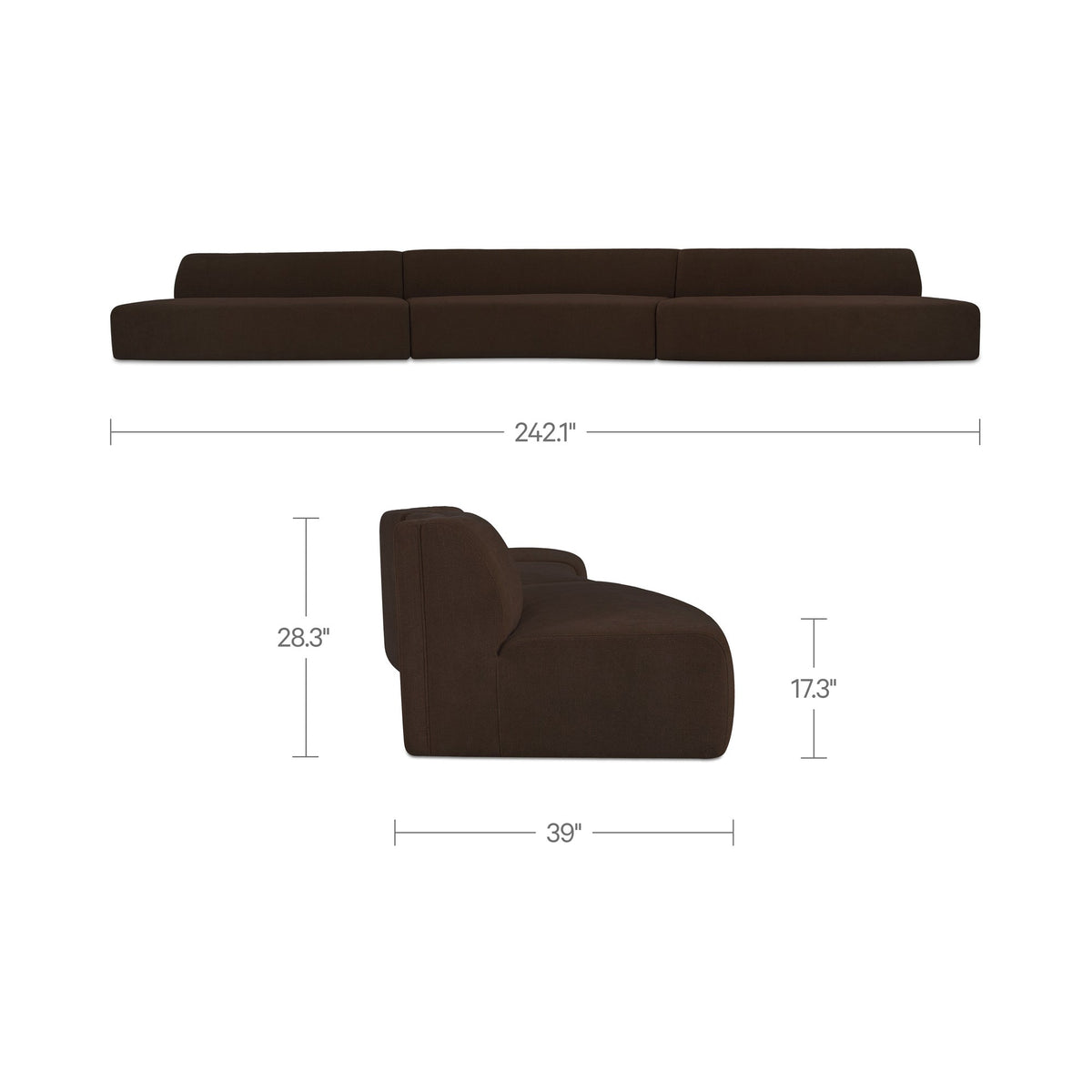 Naomi Wave 3 Piece Modular Sectional