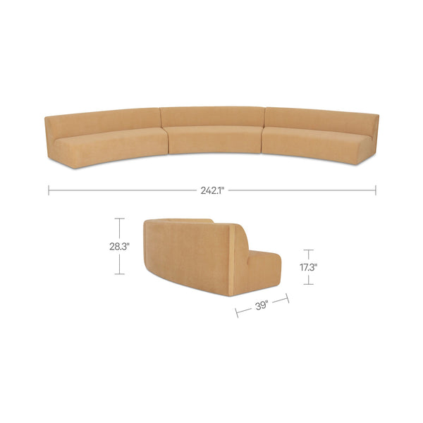 Naomi Concave 3 Piece Modular Sectional