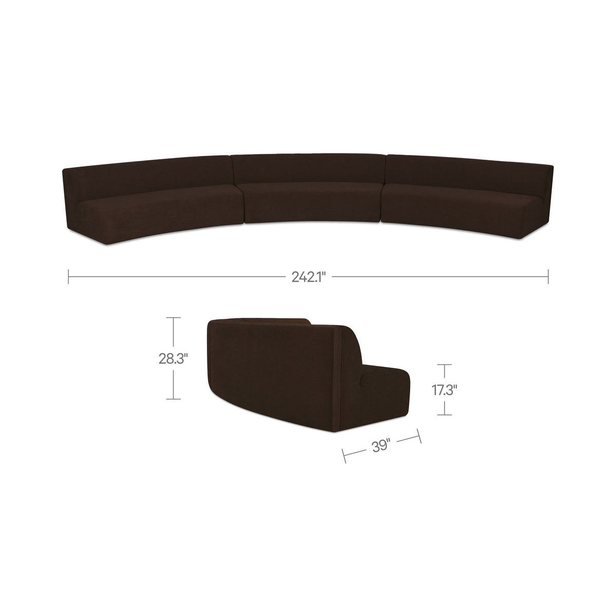 Naomi Concave 3 Piece Modular Sectional