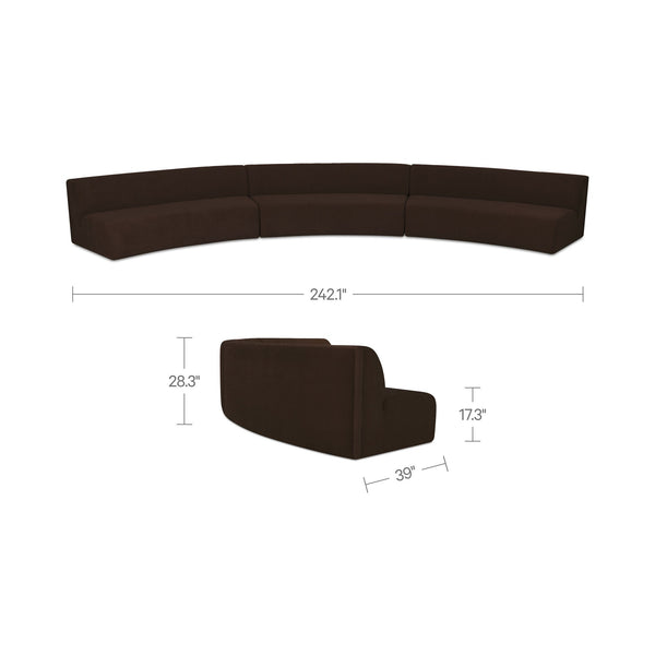 Naomi Concave 3 Piece Modular Sectional