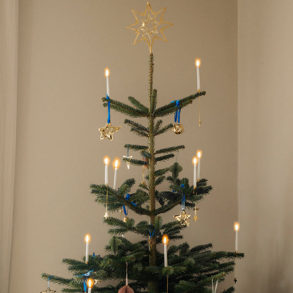 holiday ornament three point star gold 2