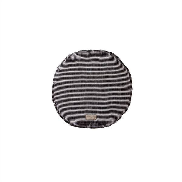 outdoor kyoto cushion round black white 1