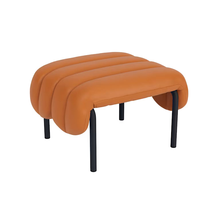 Puffy Leather Ottoman