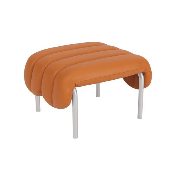 Puffy Leather Ottoman