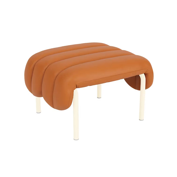 Puffy Leather Ottoman