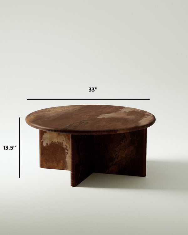 plinth small circular marble coffee table csl3312 slm 20