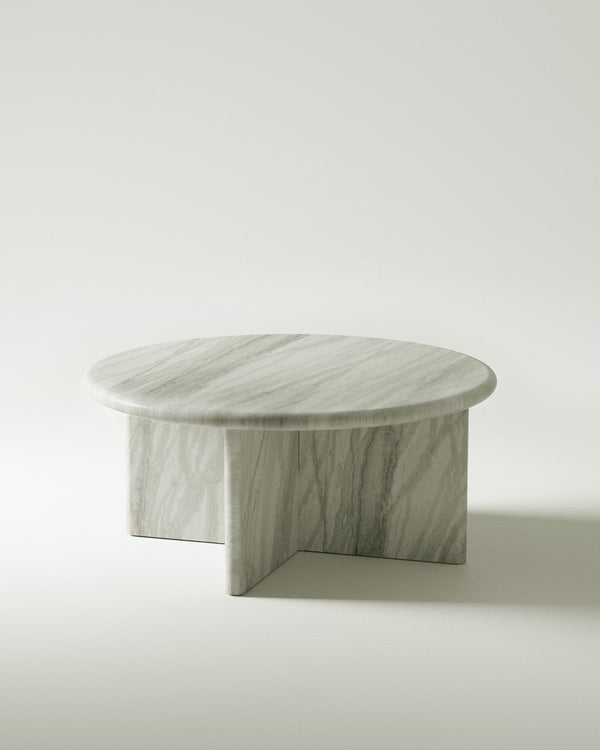 plinth small circular marble coffee table csl3312 slm 2