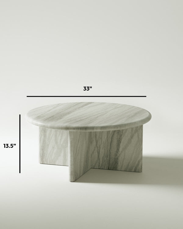plinth small circular marble coffee table csl3312 slm 16