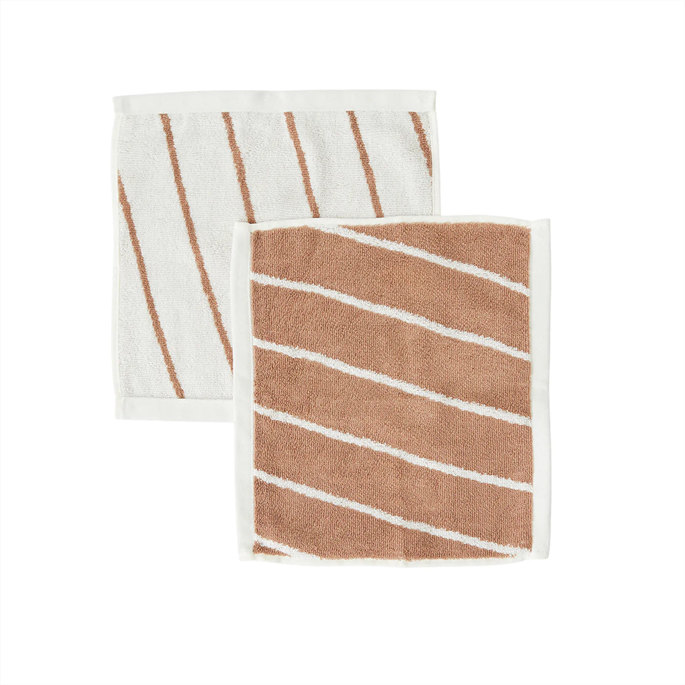 raita wash cloth pack of 2 cloud caramel 1