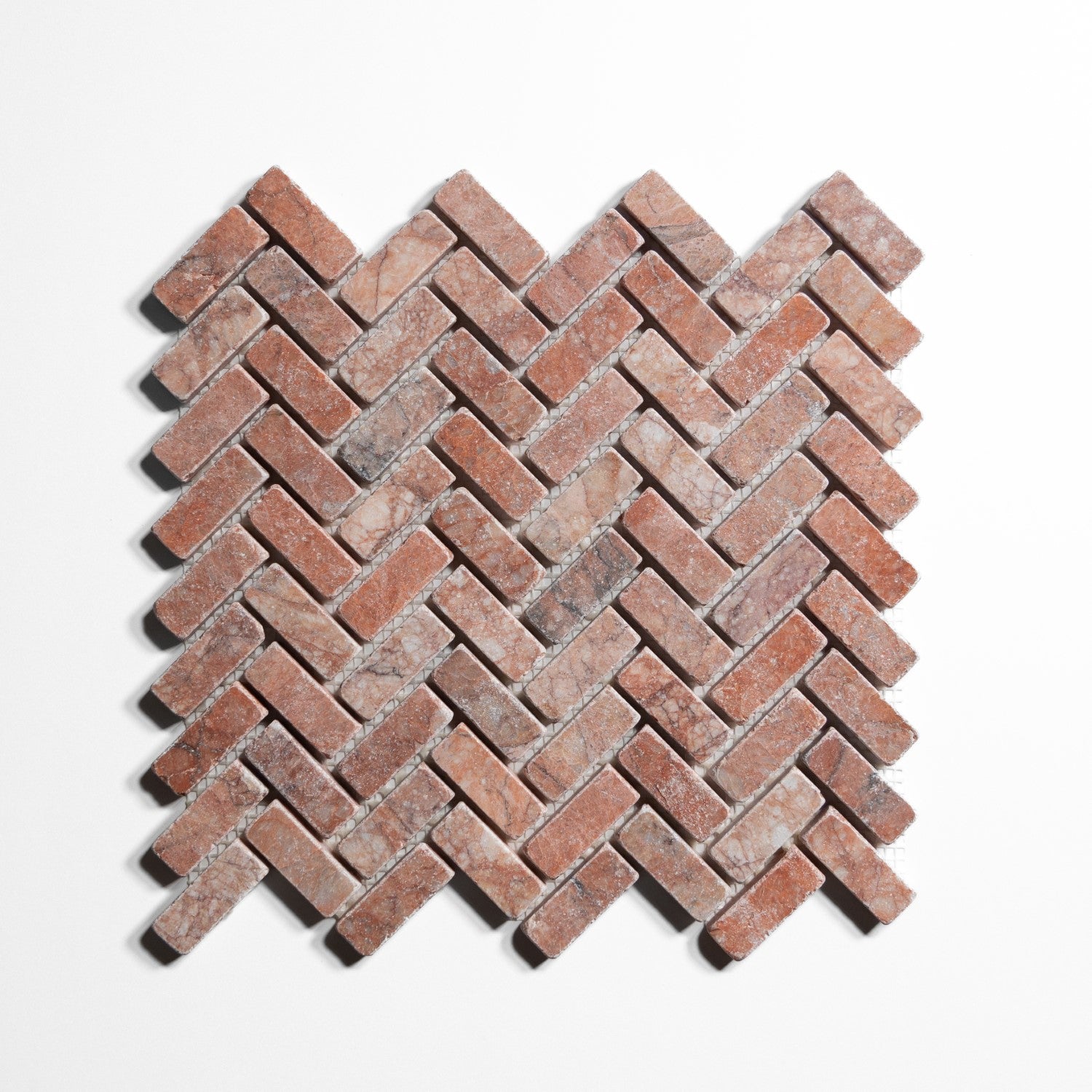 Mini Herringbone Tumbled Tile Sample