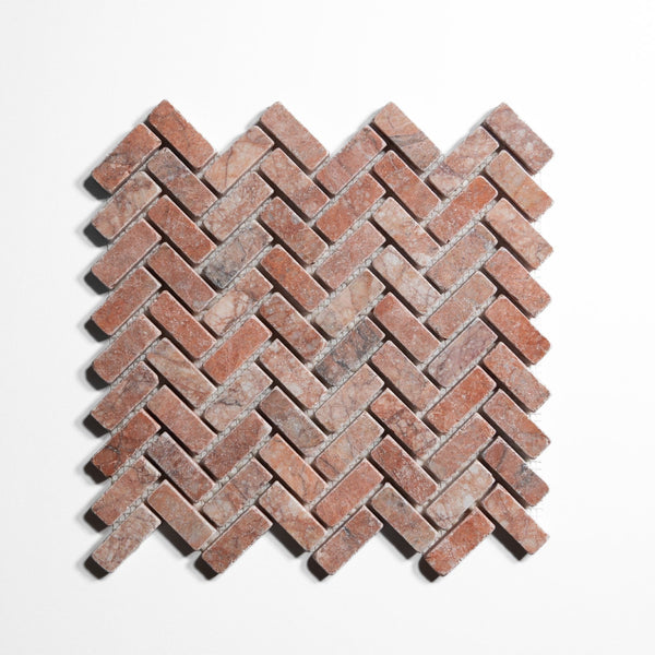 Mini Herringbone Tumbled Tile Sample