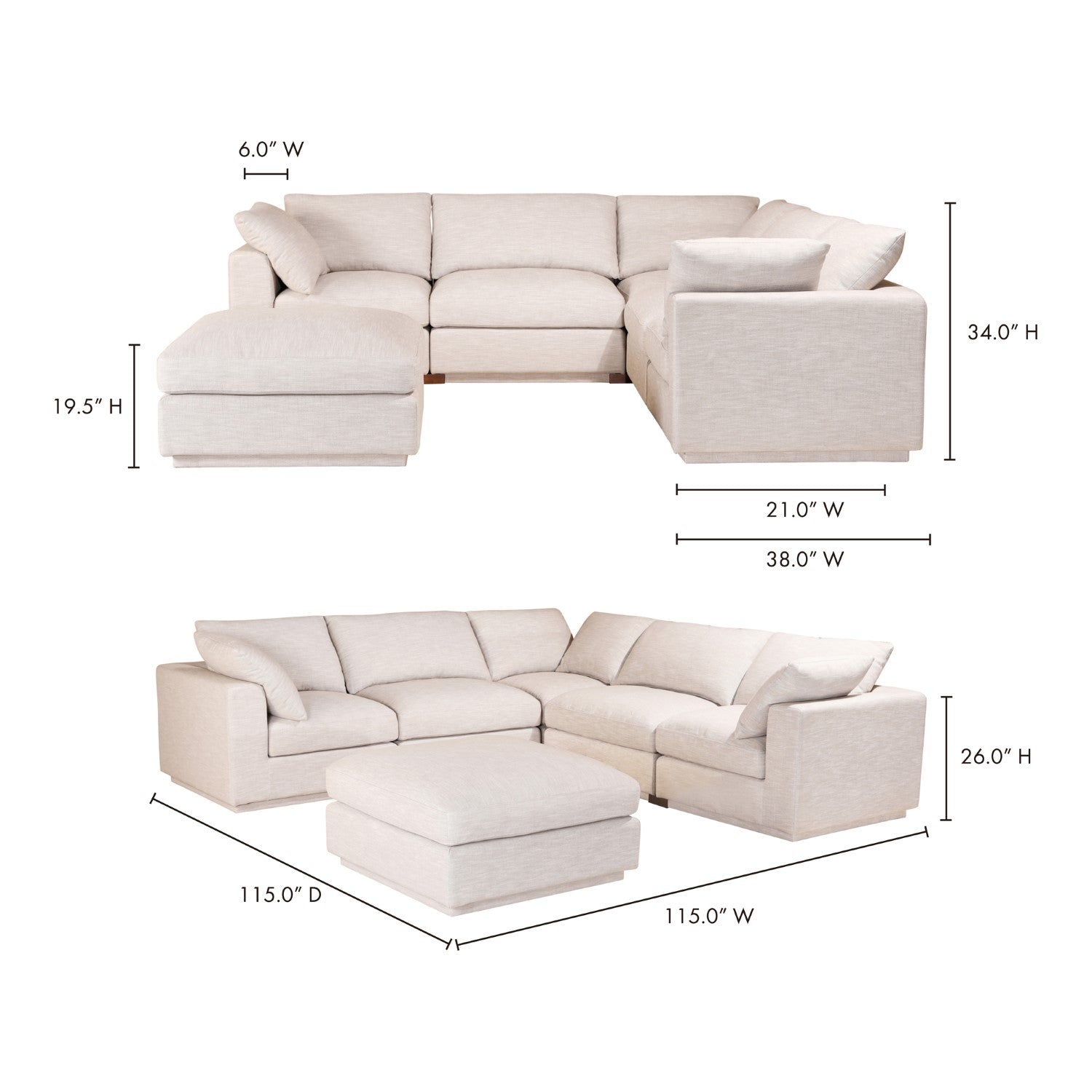 Justin Signature Modular Sectional Taupe 8