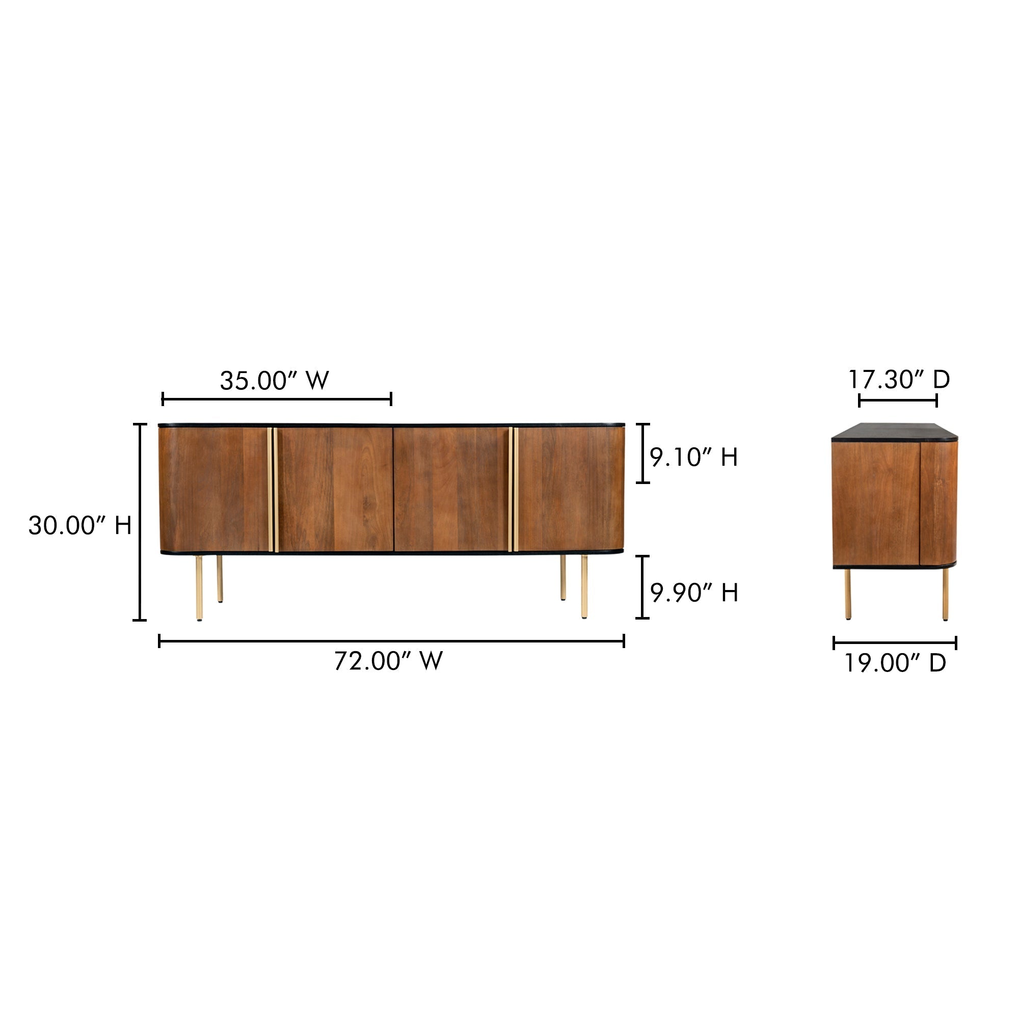 Dionne 4 Door Sideboard Moes Home Collection Mhc Rp 1058 43 7