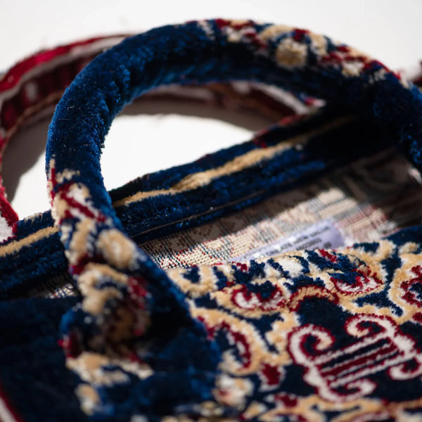 Polyester Cotton Rug Fabric Bag Navy Blue