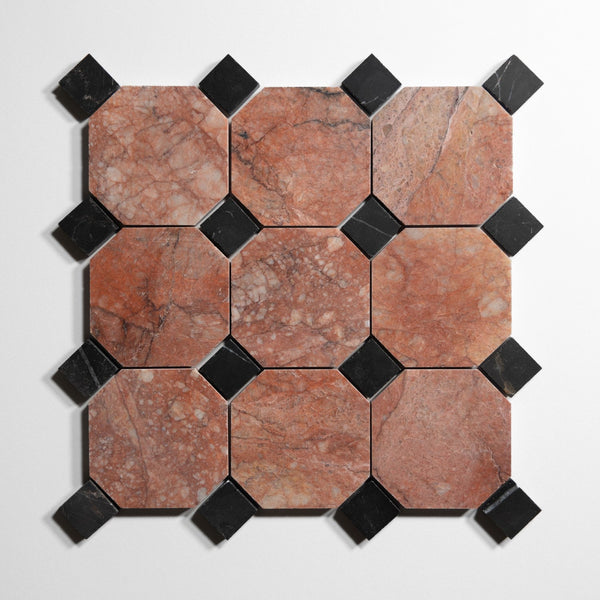Rojo Breccia Accent Nero St. Gabriel Tile Sample