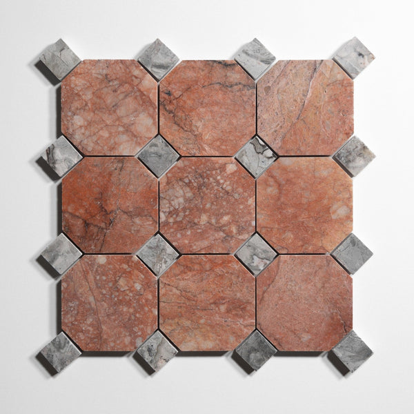 rojo breccia 4 octagon by Designer Rug rb4oct sg 9