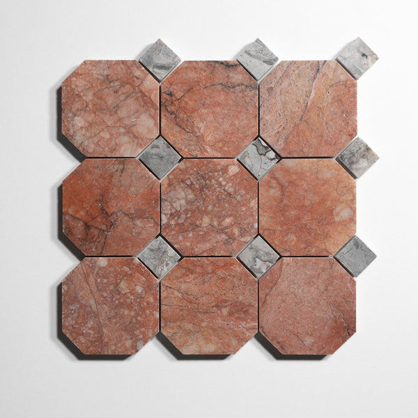 rojo breccia 4 octagon by Designer Rug rb4oct sg 10