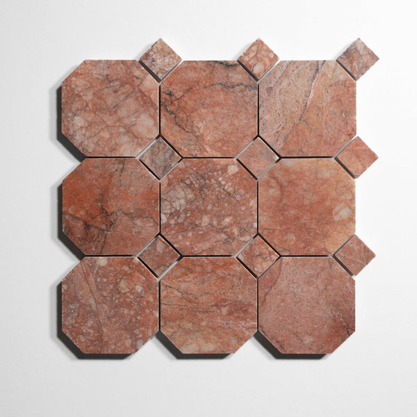 rojo breccia 4 octagon by Designer Rug rb4oct sg 12