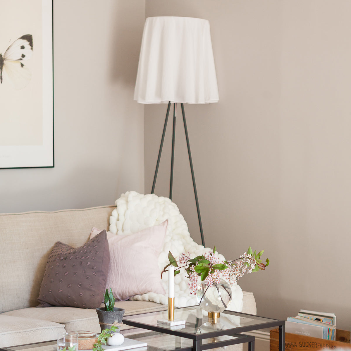Rosy Angelis Aluminum and fabric Grey Floor Lighting