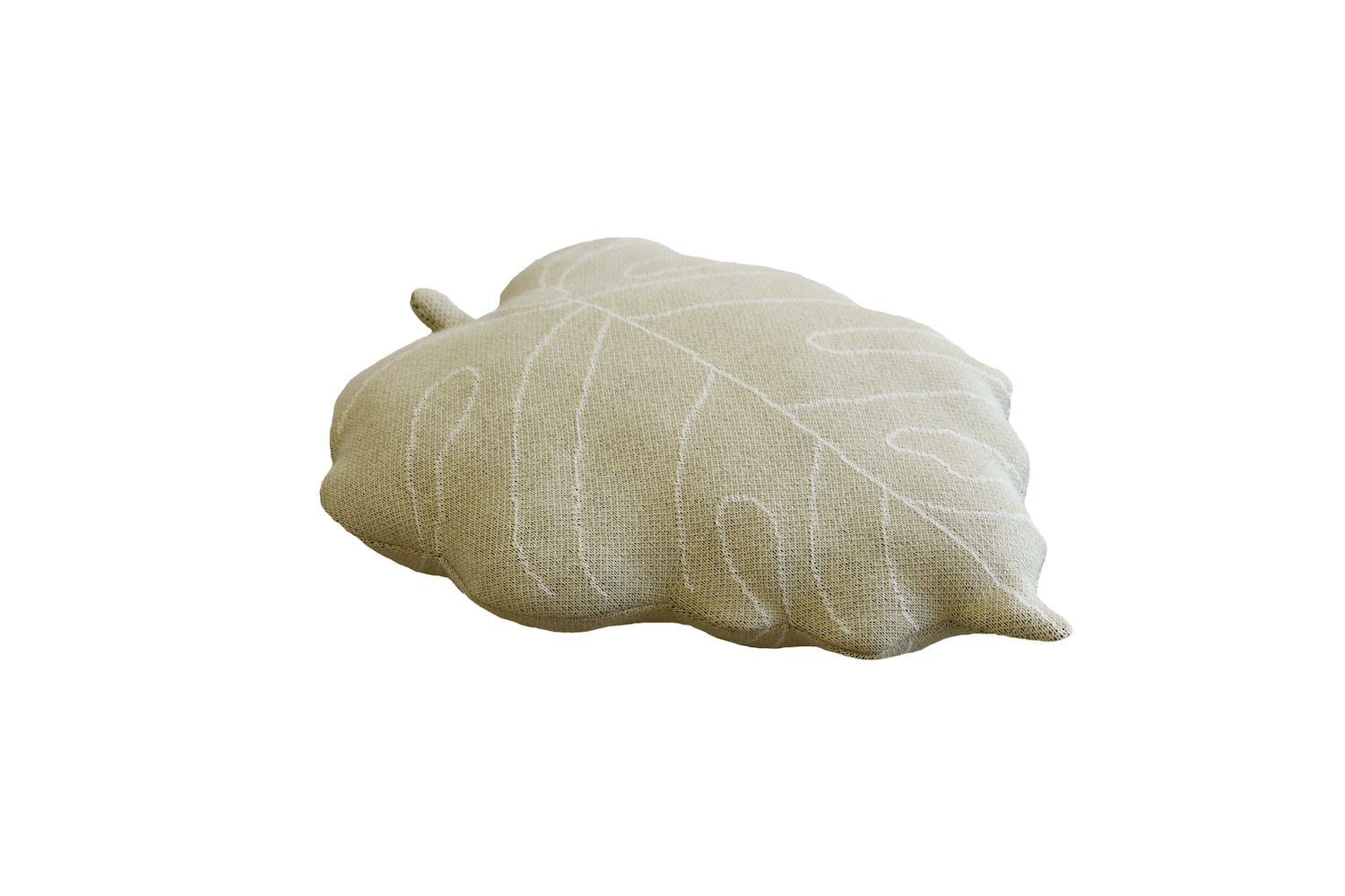 knitted cushion baby leaf olive by lorena canals sc babyl olv 10