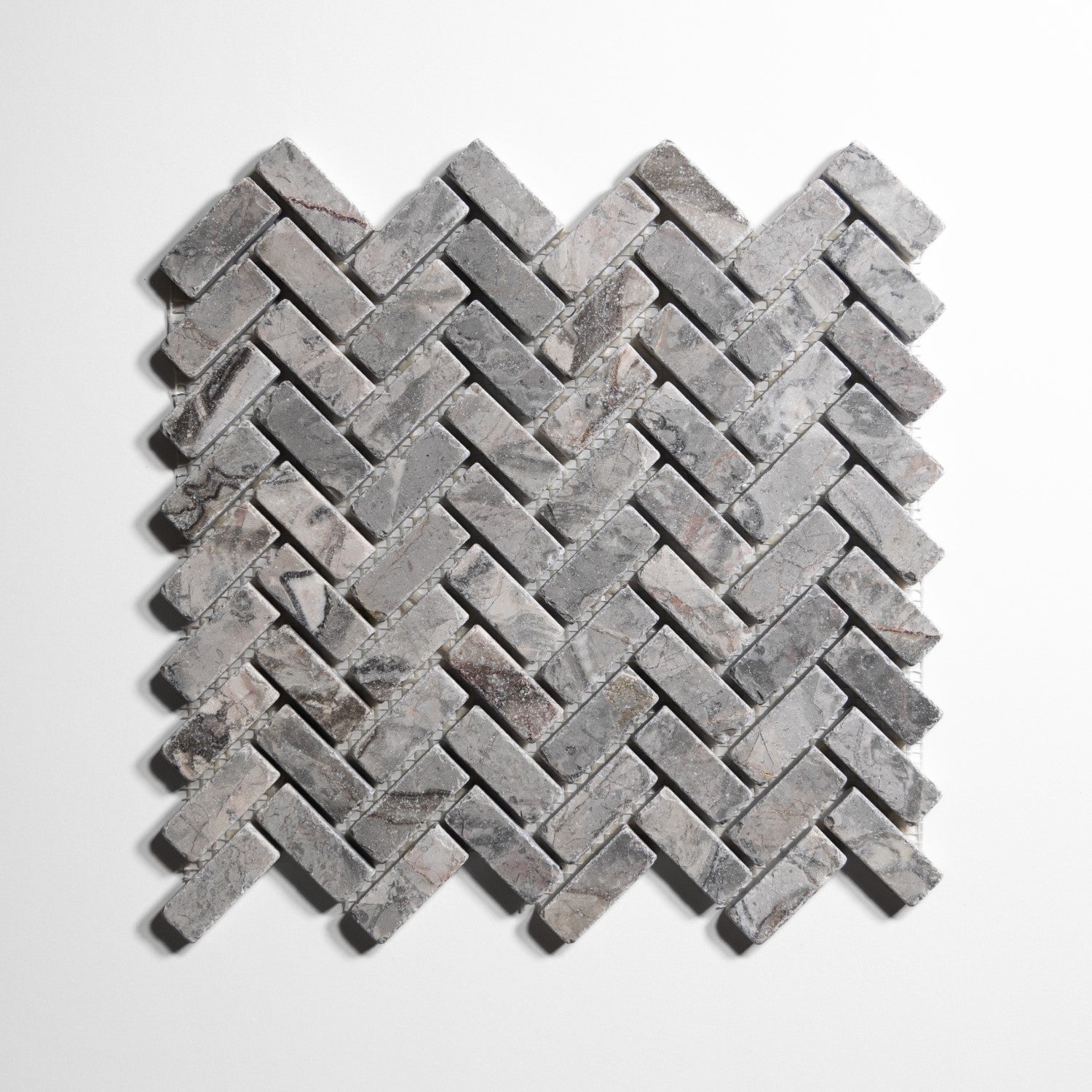 Mini Herringbone Tumbled Tile Sample