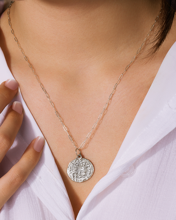 Nautical Mile Silver Coin Necklace
