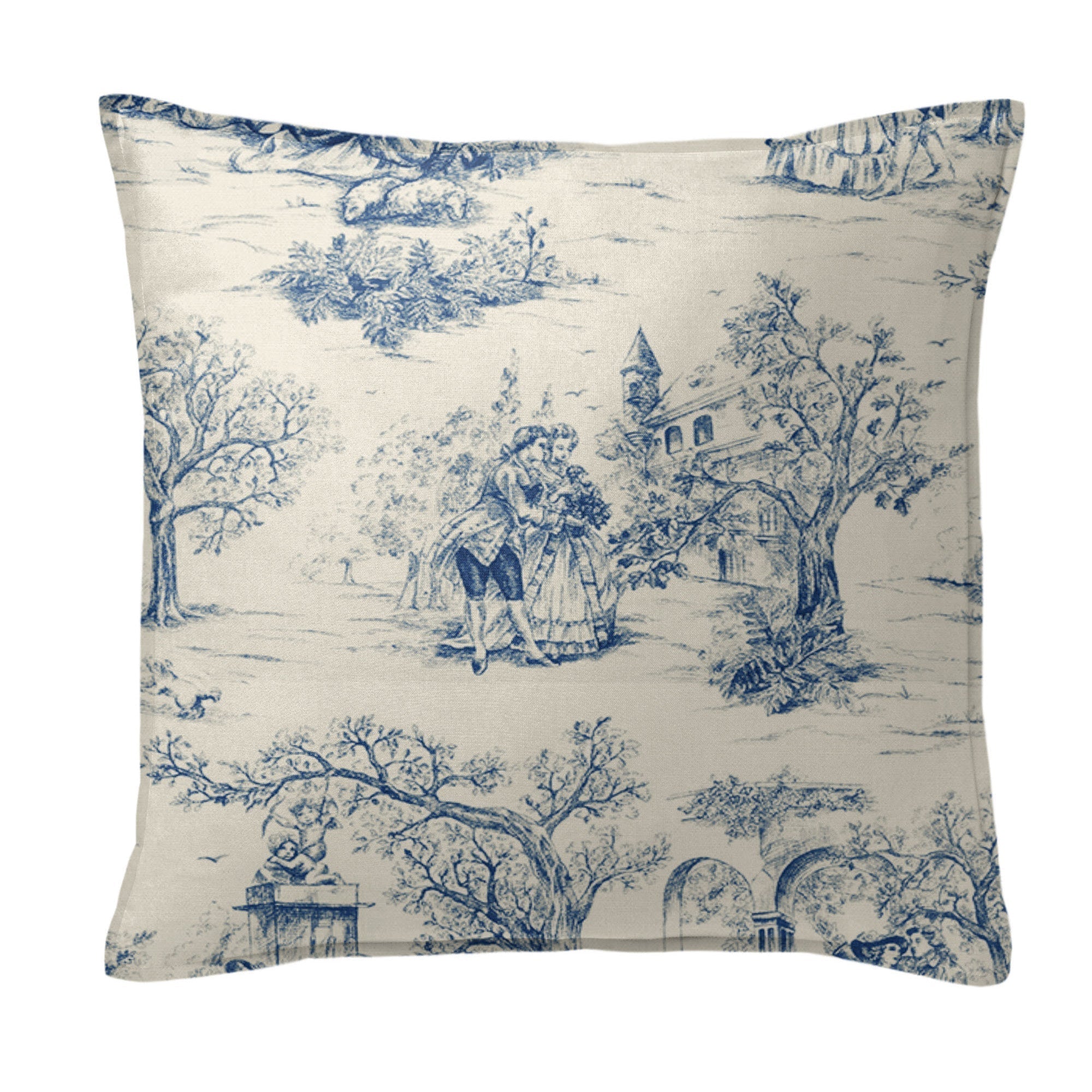 archamps toile blue bedding by 6ix tailors arc clg blu cmf fd 3pc 2