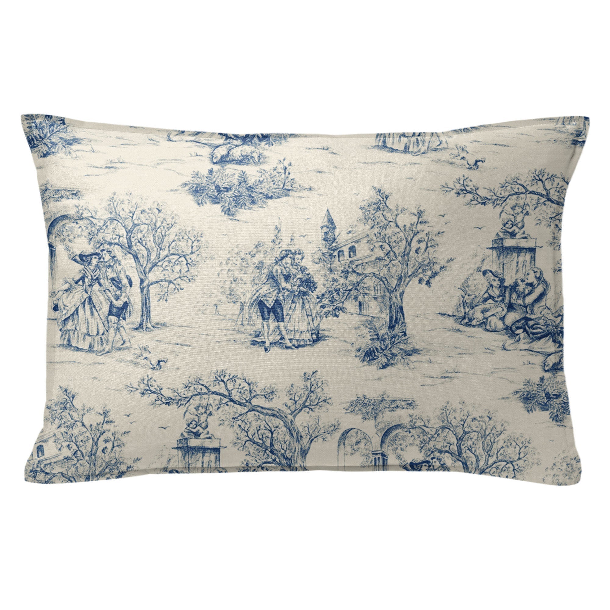 archamps toile blue bedding by 6ix tailors arc clg blu cmf fd 3pc 13