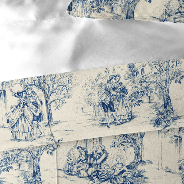 archamps toile blue bedding by 6ix tailors arc clg blu cmf fd 3pc 5