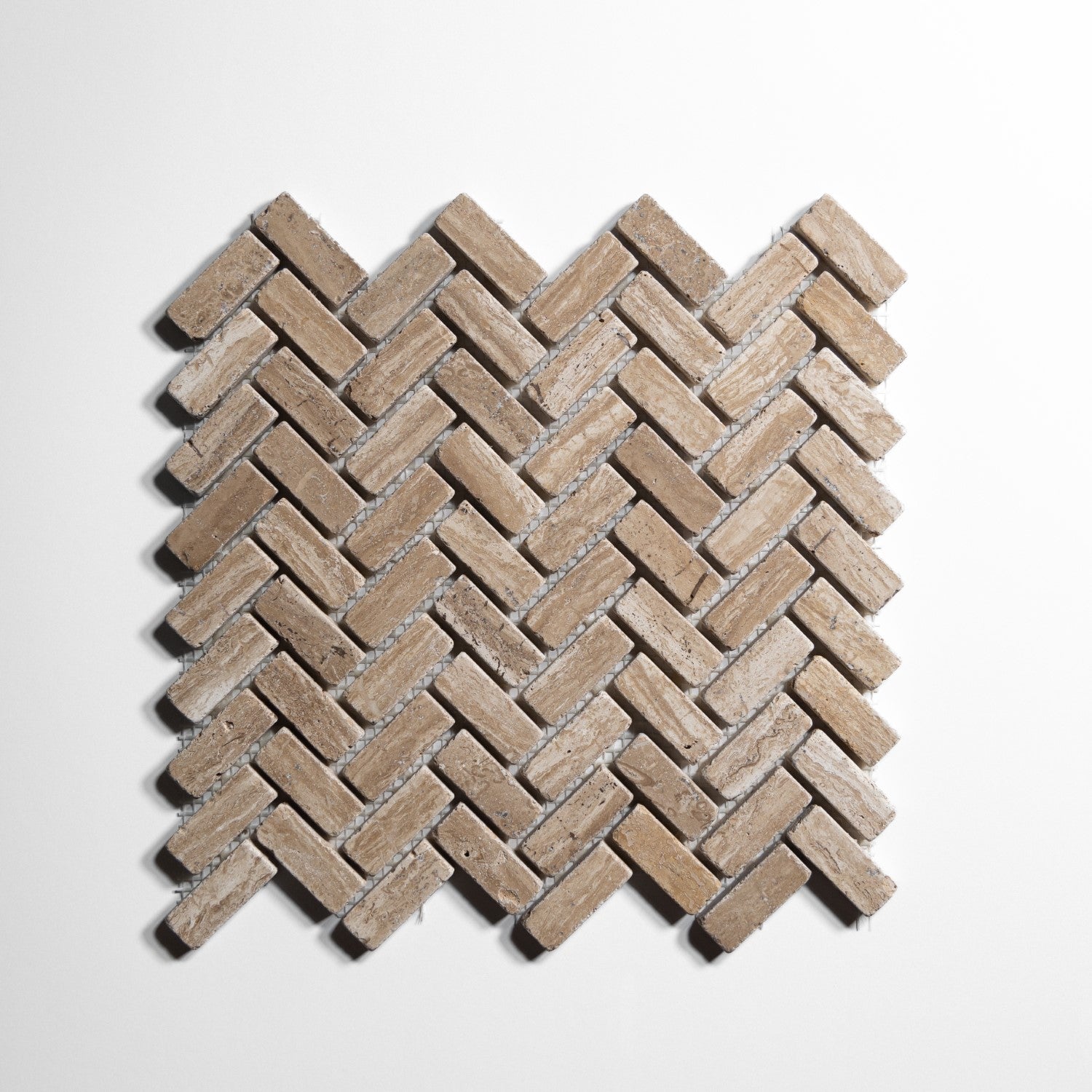 Mini Herringbone Tumbled Tile Sample