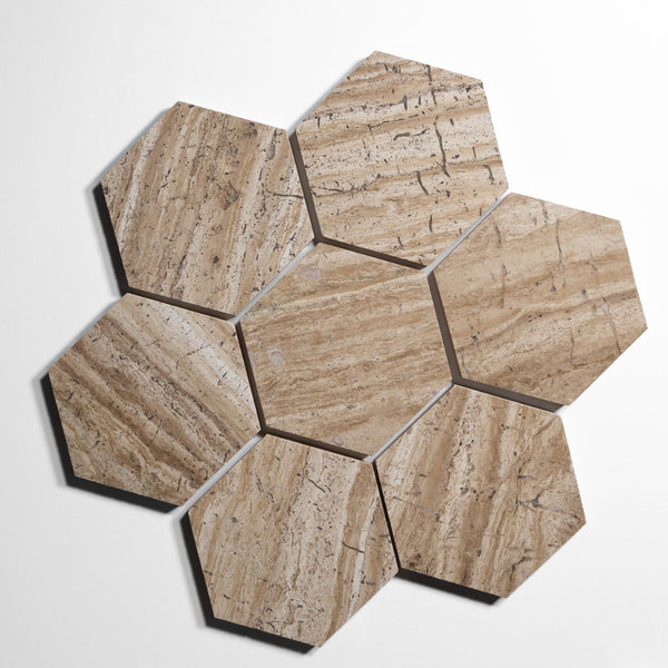 stonewood 5 hexagon tile by Designer Rug stw5hx 3