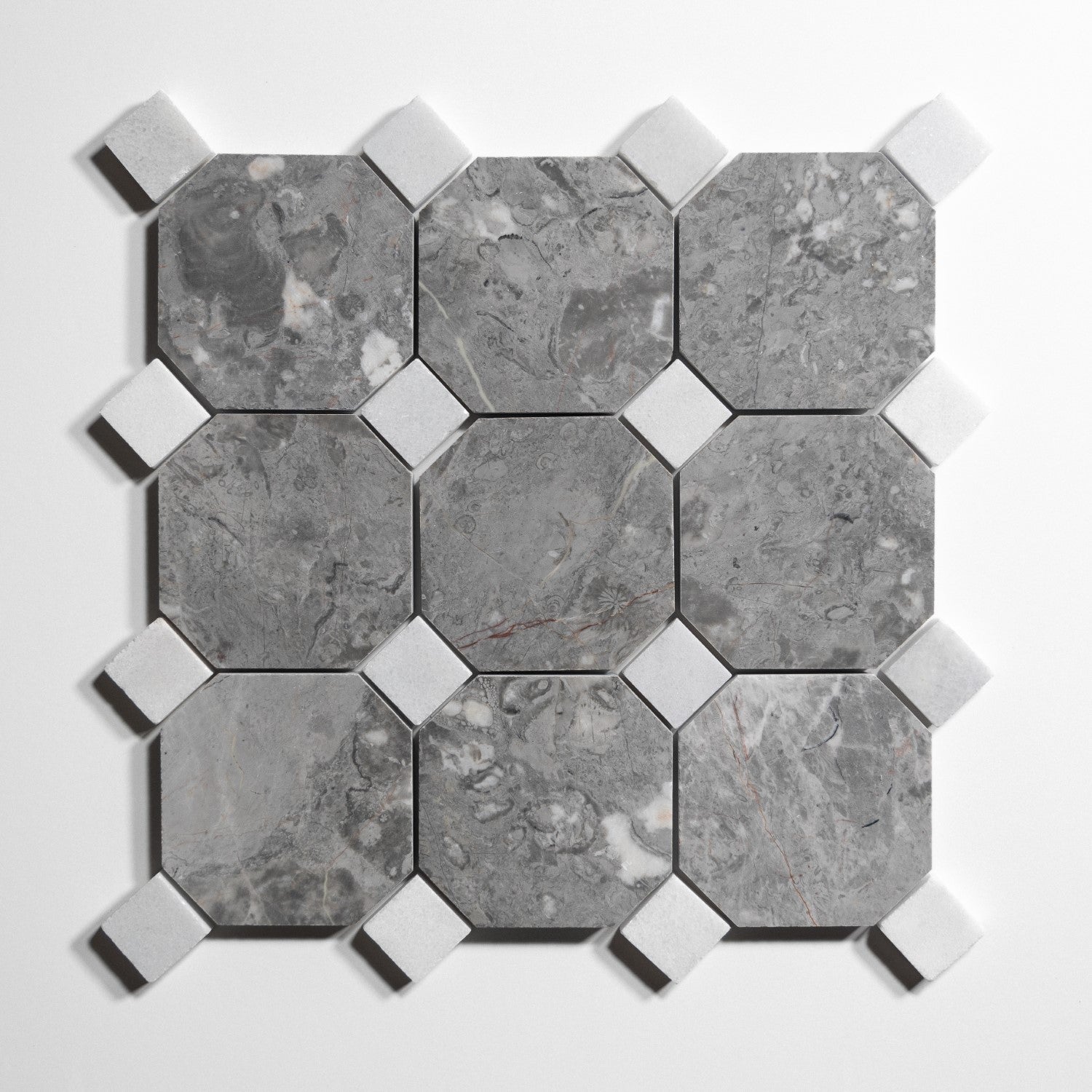 Sage Gray Accent Glacier White Tile Sample