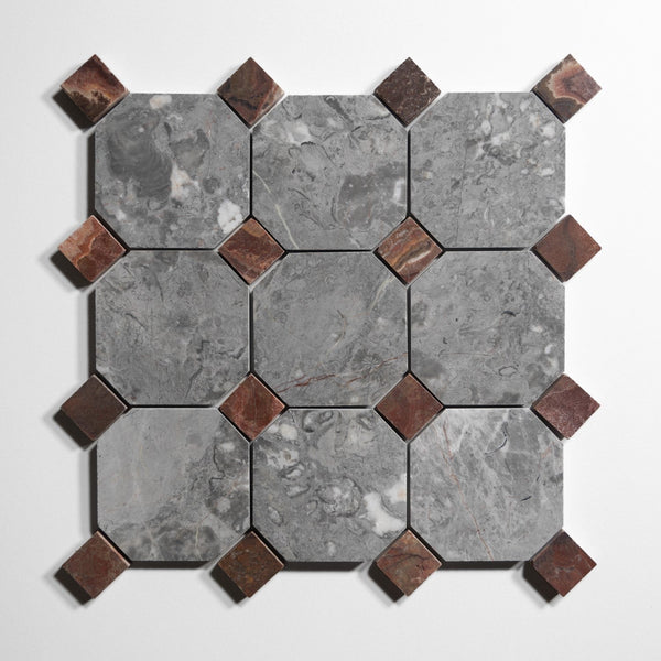 Sage Gray Accent Red Onyx Tile Sample
