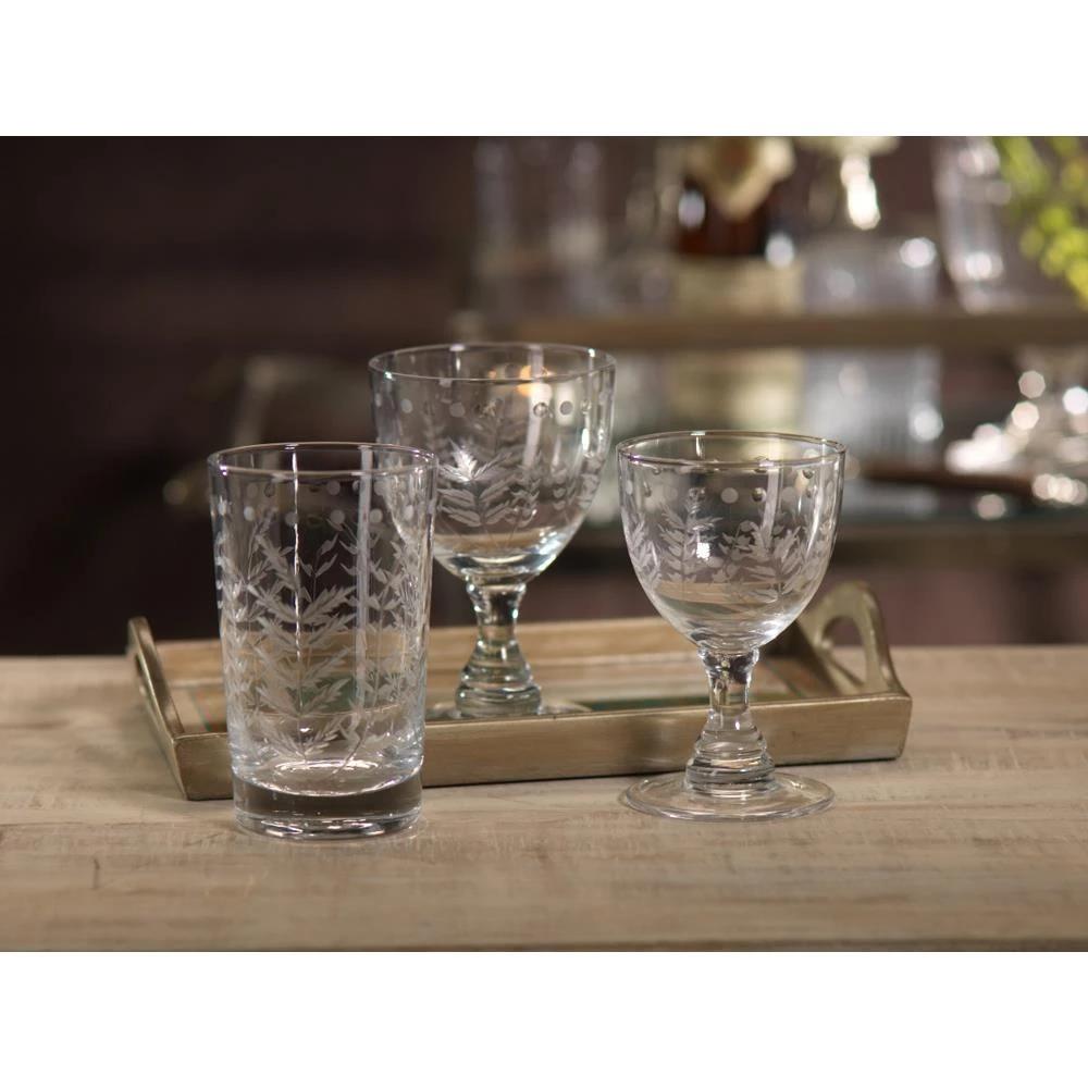 Spring Leaves Cut Design White Wine Glass by Panorama City