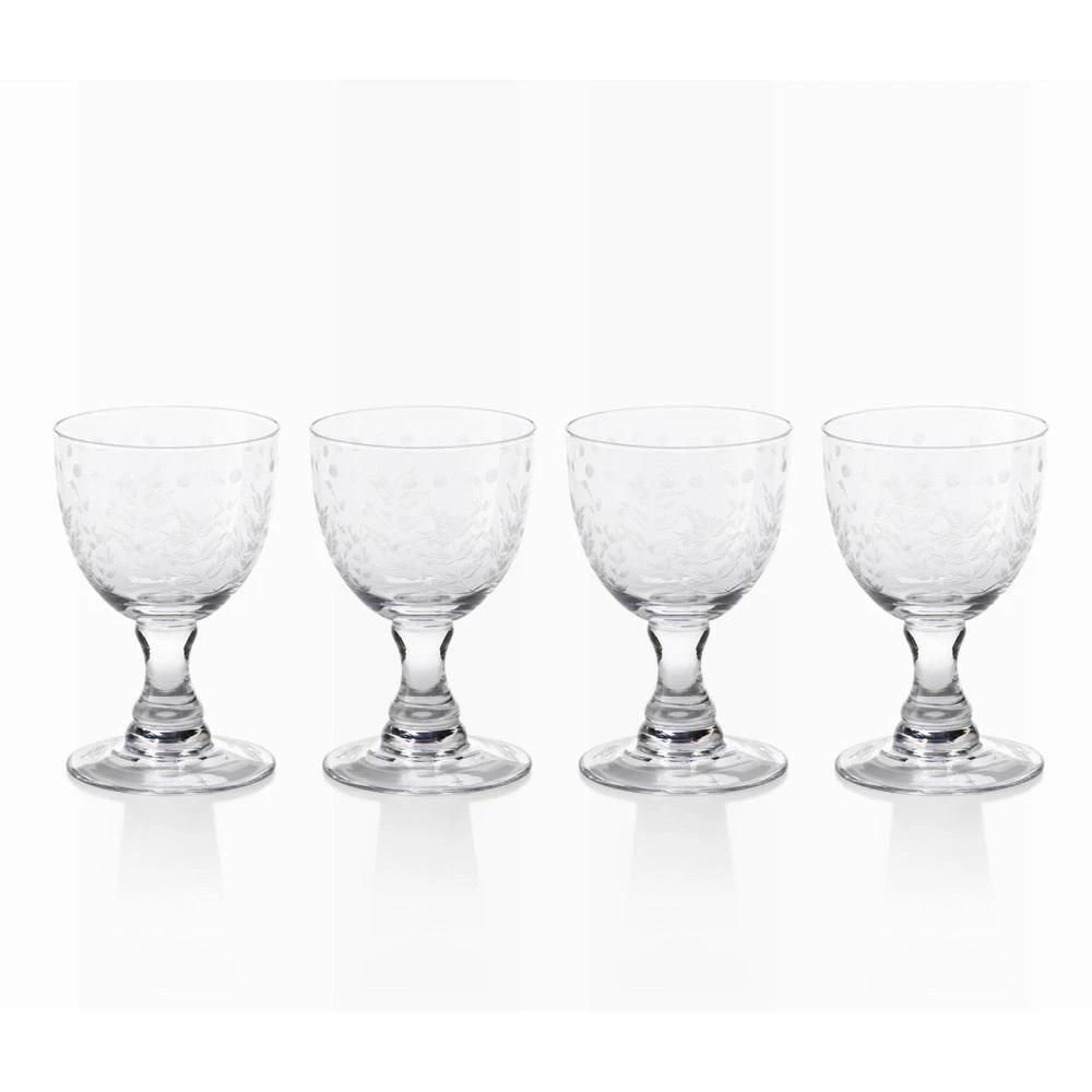 Spring Leaves Cut Design White Wine Glass by Panorama City