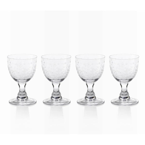 Spring Leaves Cut Design White Wine Glass by Panorama City