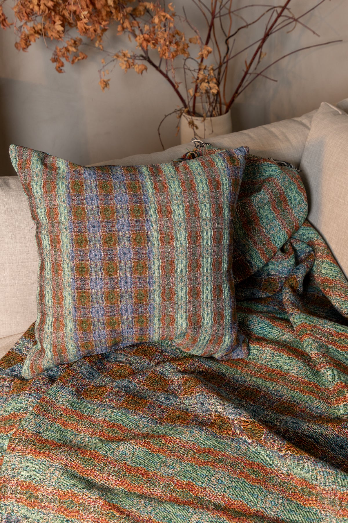 New Plaid Woven Pillow