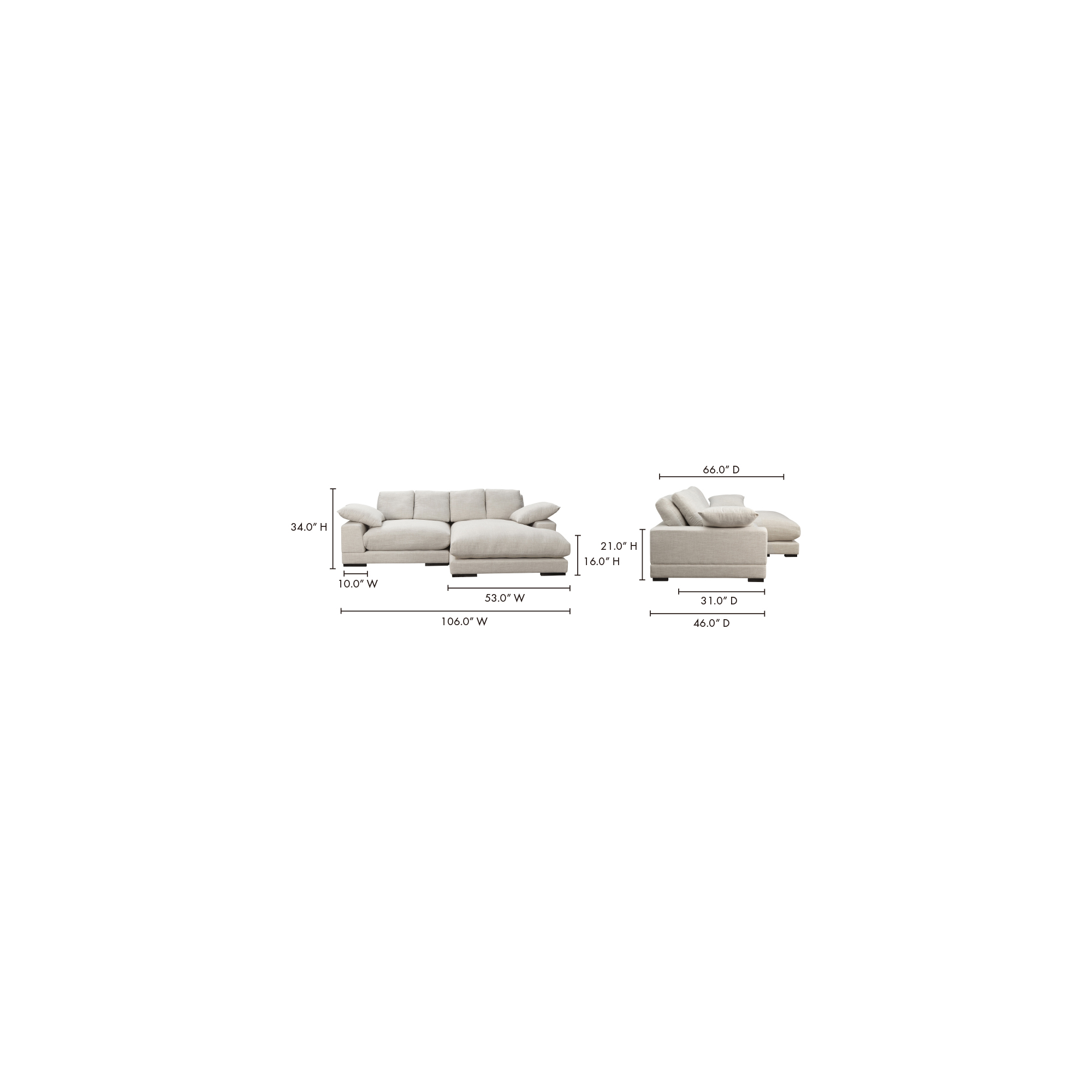 plunge sectionals in various colors by bd la mhc tn 1004 14 32